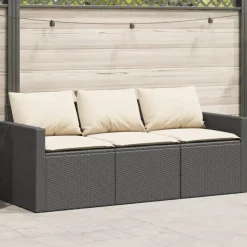 vidaXL - Tuinbank - Zwart - Poly rattan