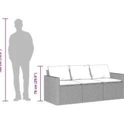 vidaXL - Tuinbank - Zwart - Poly rattan