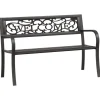 vidaXL - Tuinbank - Zwart - Staal - 125 cm