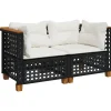 vidaXL - Tuinbank - Zwart - Poly rattan
