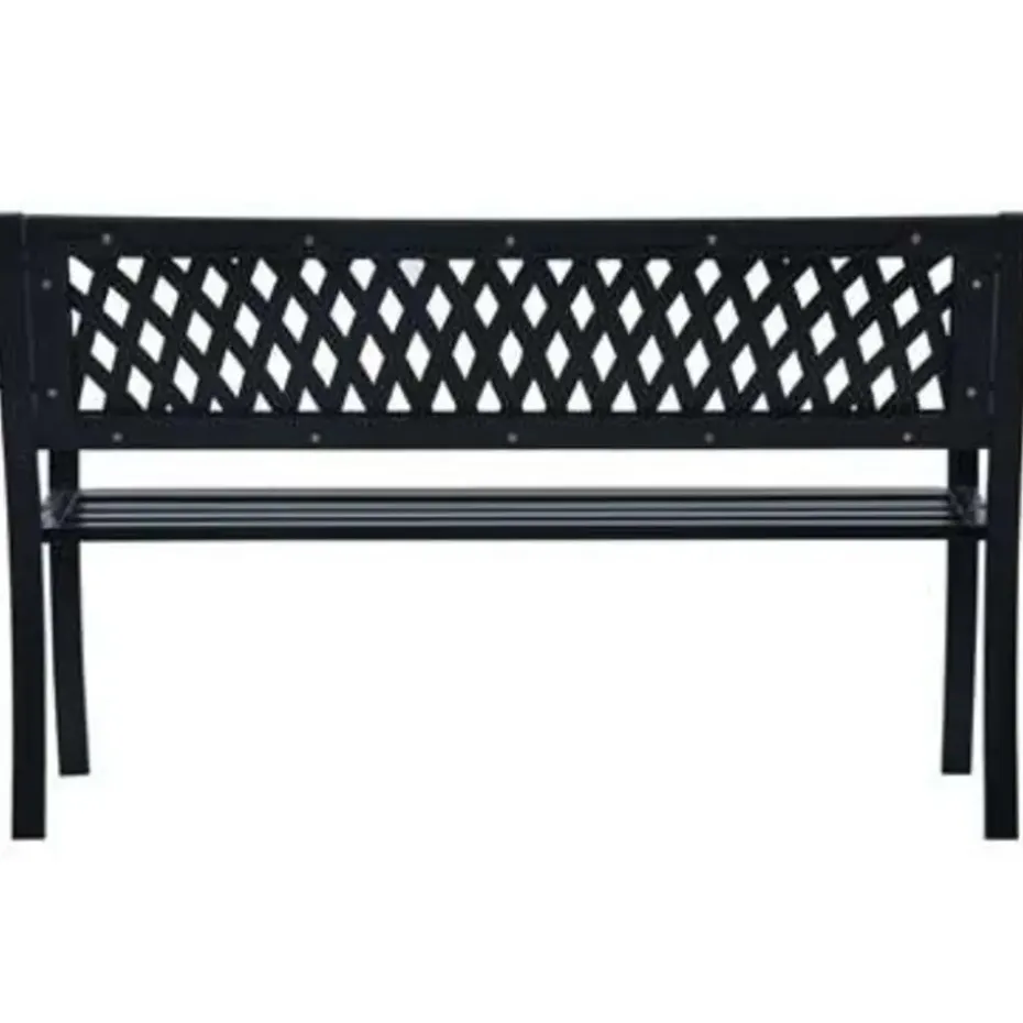 vidaXL - Tuinbank - Zwart - Metaal - 125 cm