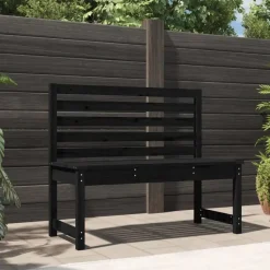 vidaXL - Tuinbank - Zwart - Grenenhout - 109 cm