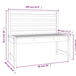 vidaXL - Tuinbank - Zwart - Grenenhout - 109 cm