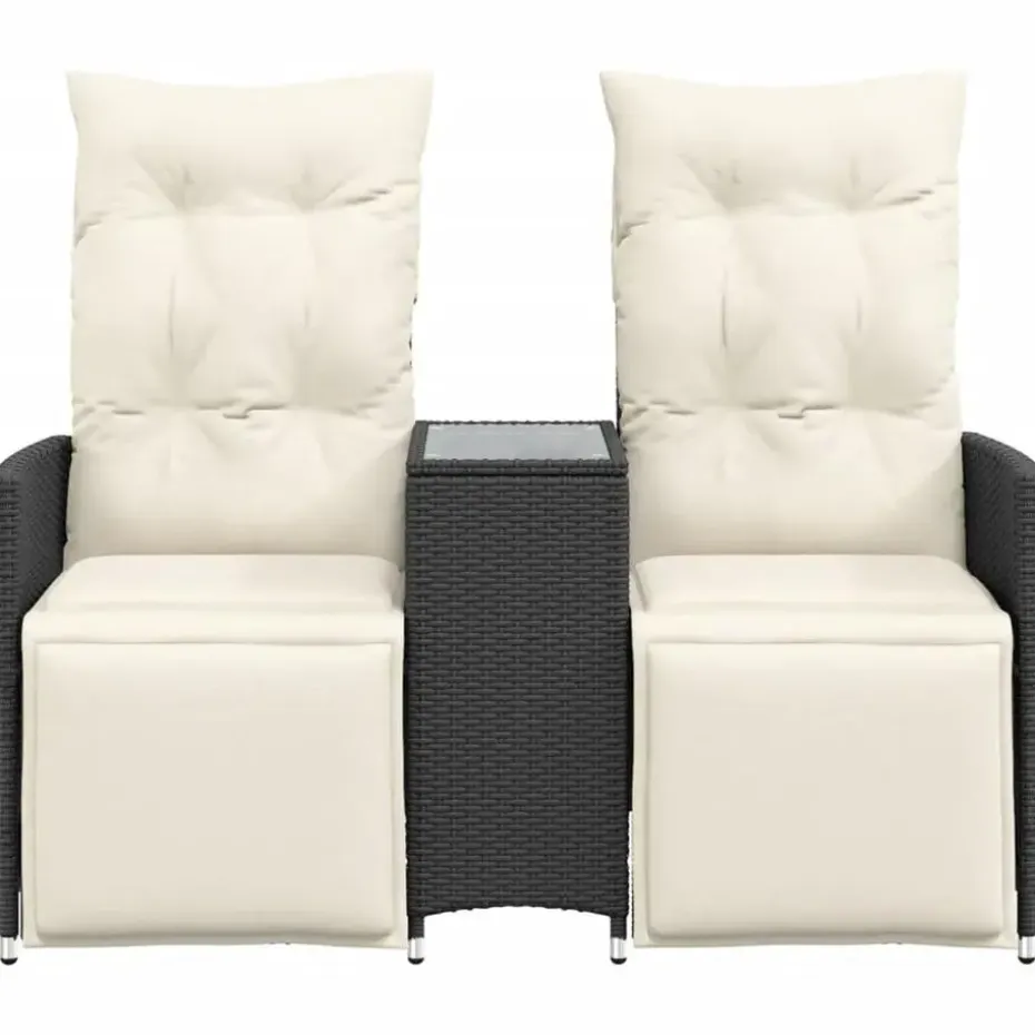 vidaXL - Tuinbank - Zwart - Poly rattan