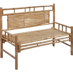 vidaXL - Tuinbank - Zwart - Bamboe - 120 cm - Met kussen