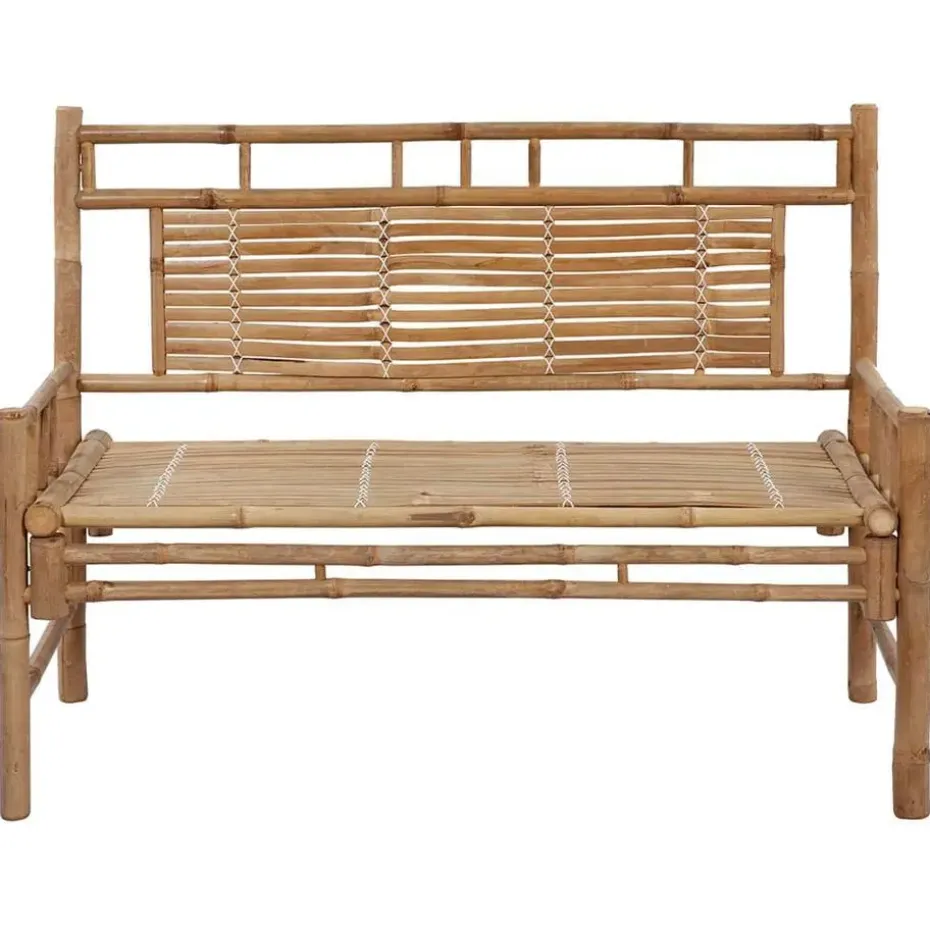 vidaXL - Tuinbank - Zwart - Bamboe - 120 cm - Met kussen