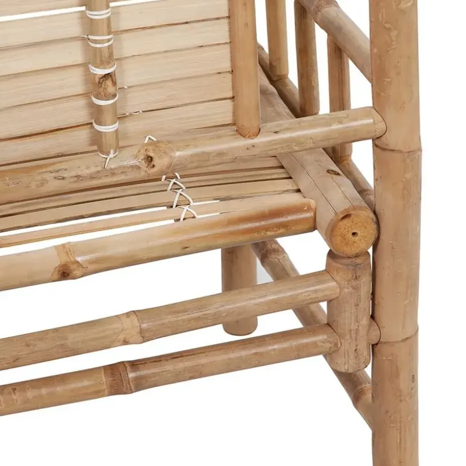 vidaXL - Tuinbank - Zwart - Bamboe - 120 cm - Met kussen