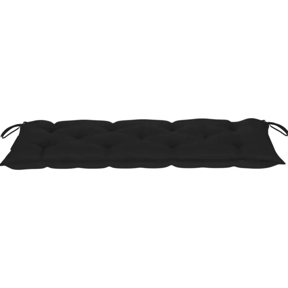 vidaXL - Tuinbank - Zwart - Bamboe - 120 cm - Met kussen