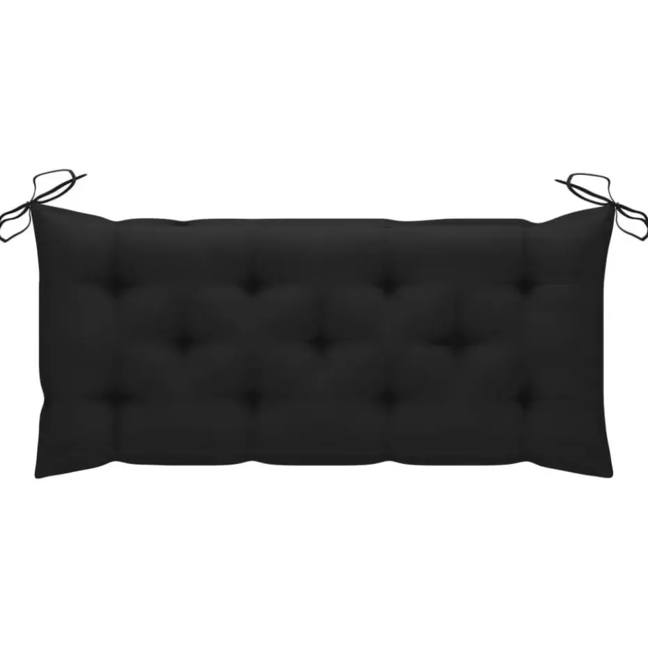 vidaXL - Tuinbank - Zwart - Bamboe - 120 cm - Met kussen