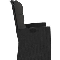 vidaXL - Tuinbank - Zwart - Poly rattan - 118 cm - Verstelbaar - Met kussens