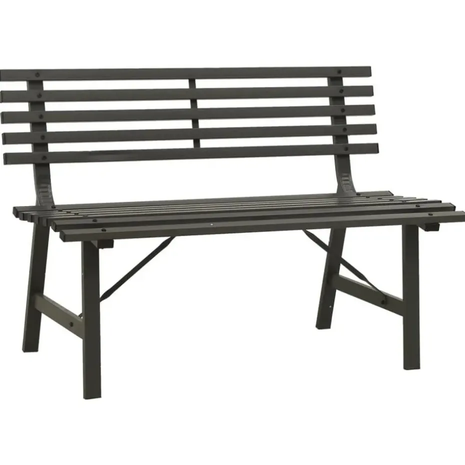 vidaXL - Tuinbank - Zwart - Staal - 110 cm