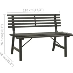 vidaXL - Tuinbank - Zwart - Staal - 110 cm