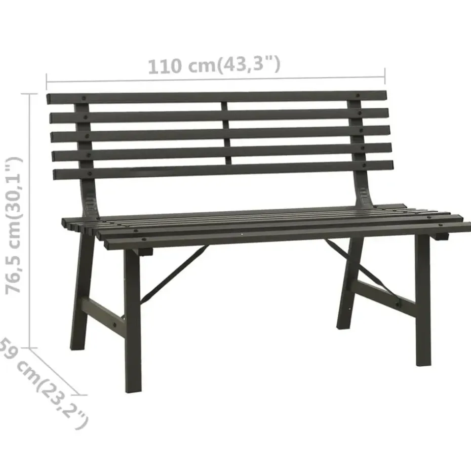 vidaXL - Tuinbank - Zwart - Staal - 110 cm