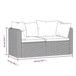 vidaXL - Tuinbank - Zwart - Poly rattan