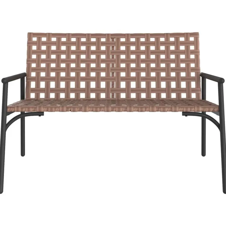 vidaXL - Tuinbank - Zwart - Poly Rattan - 113x79x75 cm