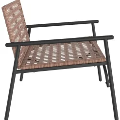 vidaXL - Tuinbank - Zwart - Poly Rattan - 113x79x75 cm
