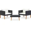 vidaXL - Tuinbank - Zwart - Poly rattan