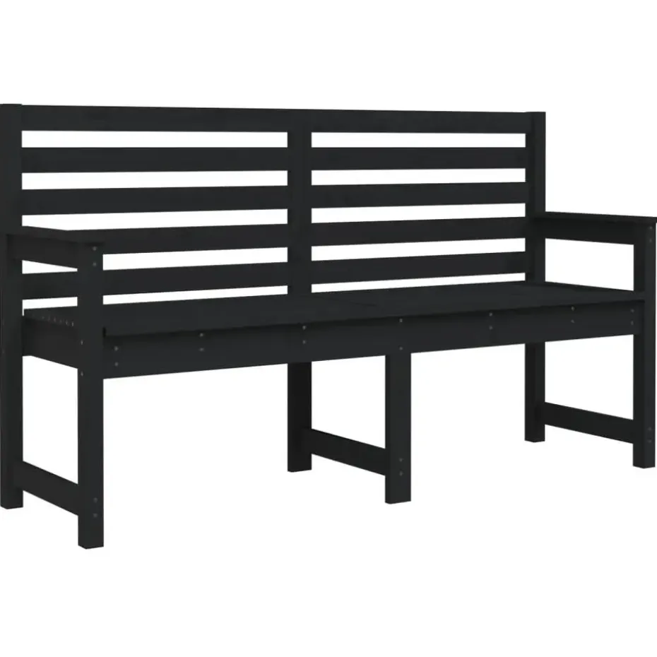 vidaXL - Tuinbank - Zwart - Grenenhout - 159.5 x 48 x 91.5 cm