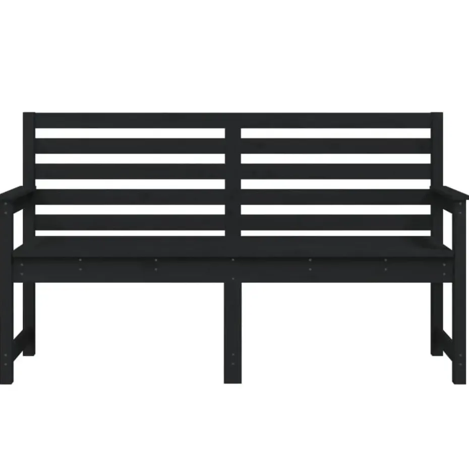 vidaXL - Tuinbank - Zwart - Grenenhout - 159.5 x 48 x 91.5 cm