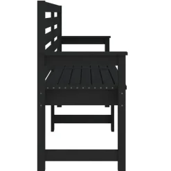 vidaXL - Tuinbank - Zwart - Grenenhout - 159.5 x 48 x 91.5 cm