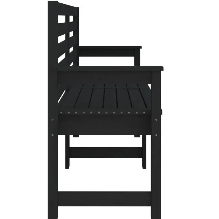 vidaXL - Tuinbank - Zwart - Grenenhout - 159.5 x 48 x 91.5 cm