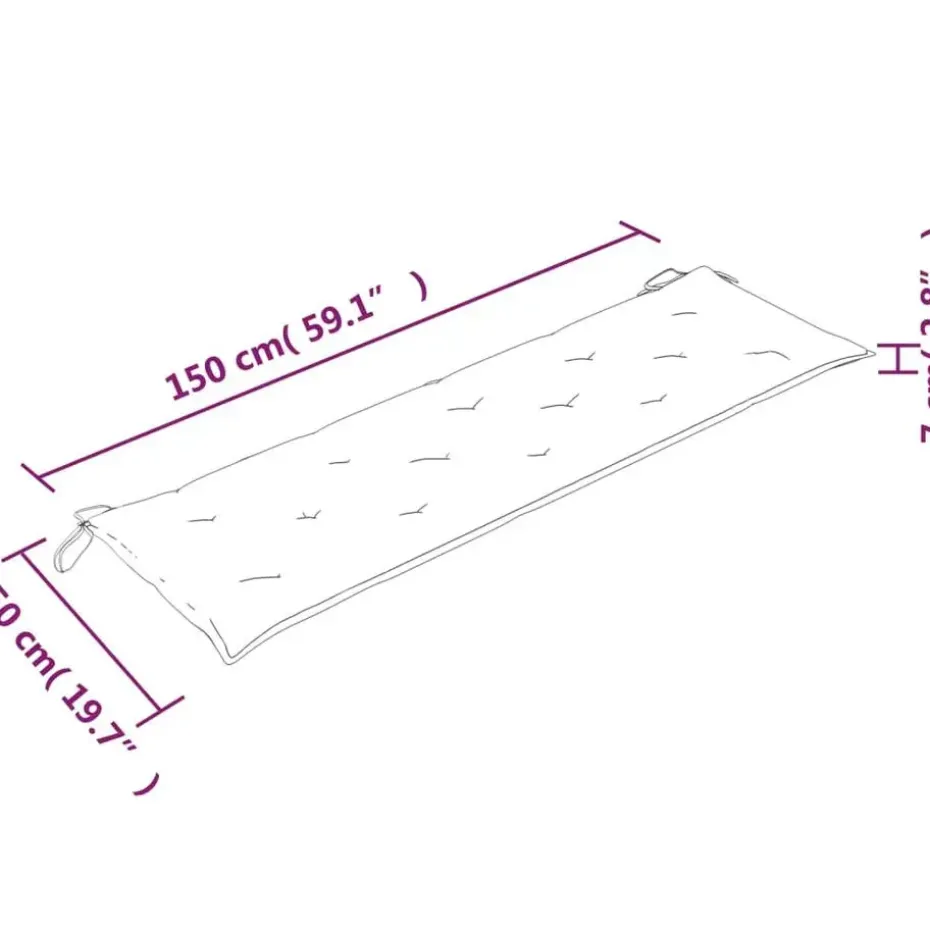 vidaXL - Tuinbank Batavia met grijs kussen - Teakhout - 150x51.5x84 cm