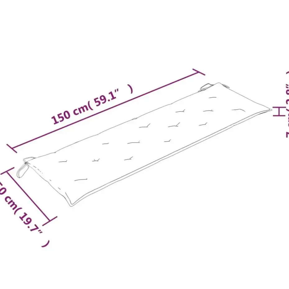 vidaXL - Tuinbank Batavia met antraciet kussen - Teakhout - 150x51.5x84 cm