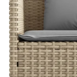 vidaXL - Tuinbank met grijs kussens - Beige poly rattan - 113x61x87 cm