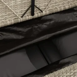 vidaXL - Tuinbank met kussens - Lichgrijs - Poly rattan - 113x61x87 cm