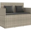 vidaXL - Tuinbank met kussens - Lichgrijs - Poly rattan - 120x50x90.5 cm