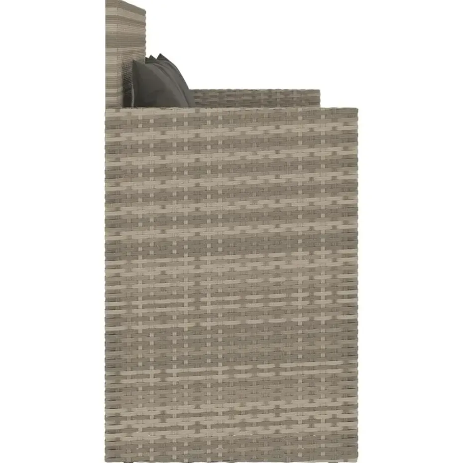 vidaXL - Tuinbank met kussens - Lichgrijs - Poly rattan - 120x50x90.5 cm