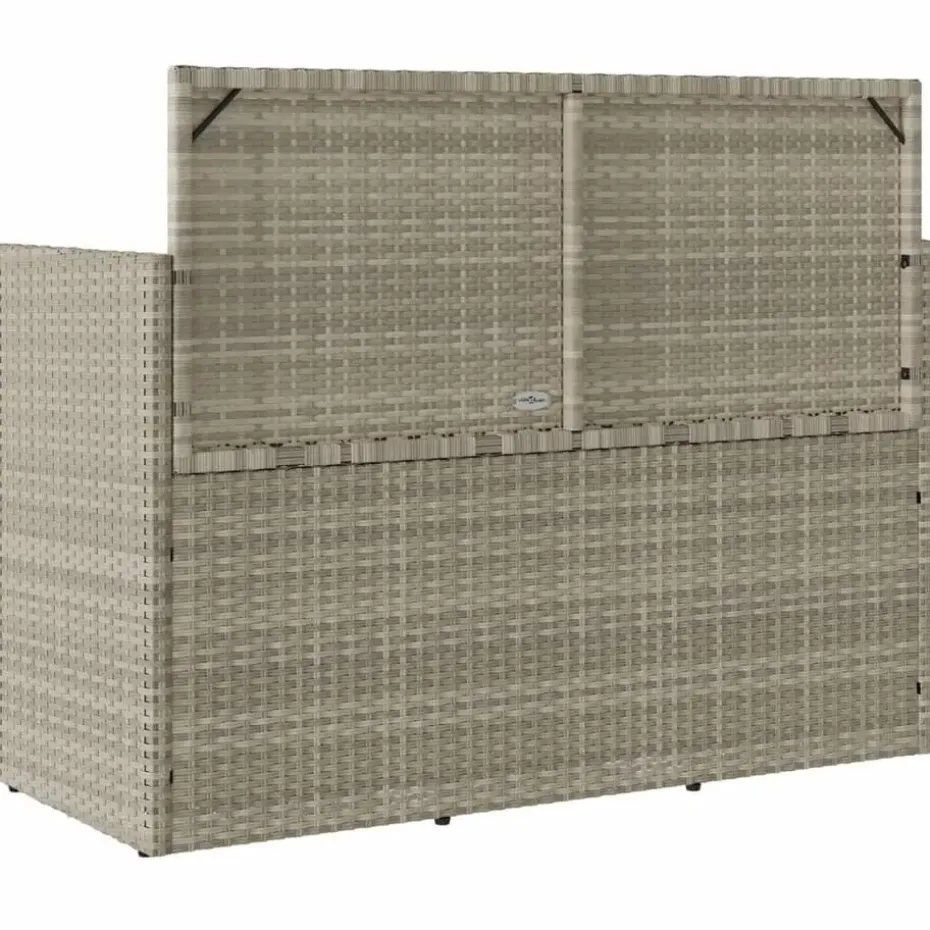 vidaXL - Tuinbank met kussens - Lichgrijs - Poly rattan - 120x50x90.5 cm