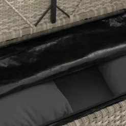 vidaXL - Tuinbank met kussens - Lichgrijs - Poly rattan - 120x50x90.5 cm