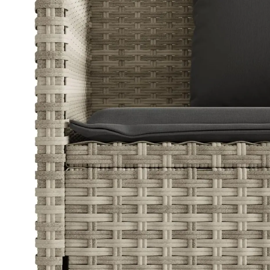 vidaXL - Tuinbank met kussens - Lichgrijs - Poly rattan - 120x50x90.5 cm