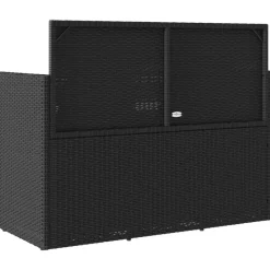 vidaXL - Tuinbank met kussens - Zwart - Poly rattan - 120x50x90.5 cm