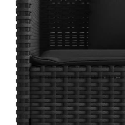 vidaXL - Tuinbank met kussens - Zwart - Poly rattan - 120x50x90.5 cm