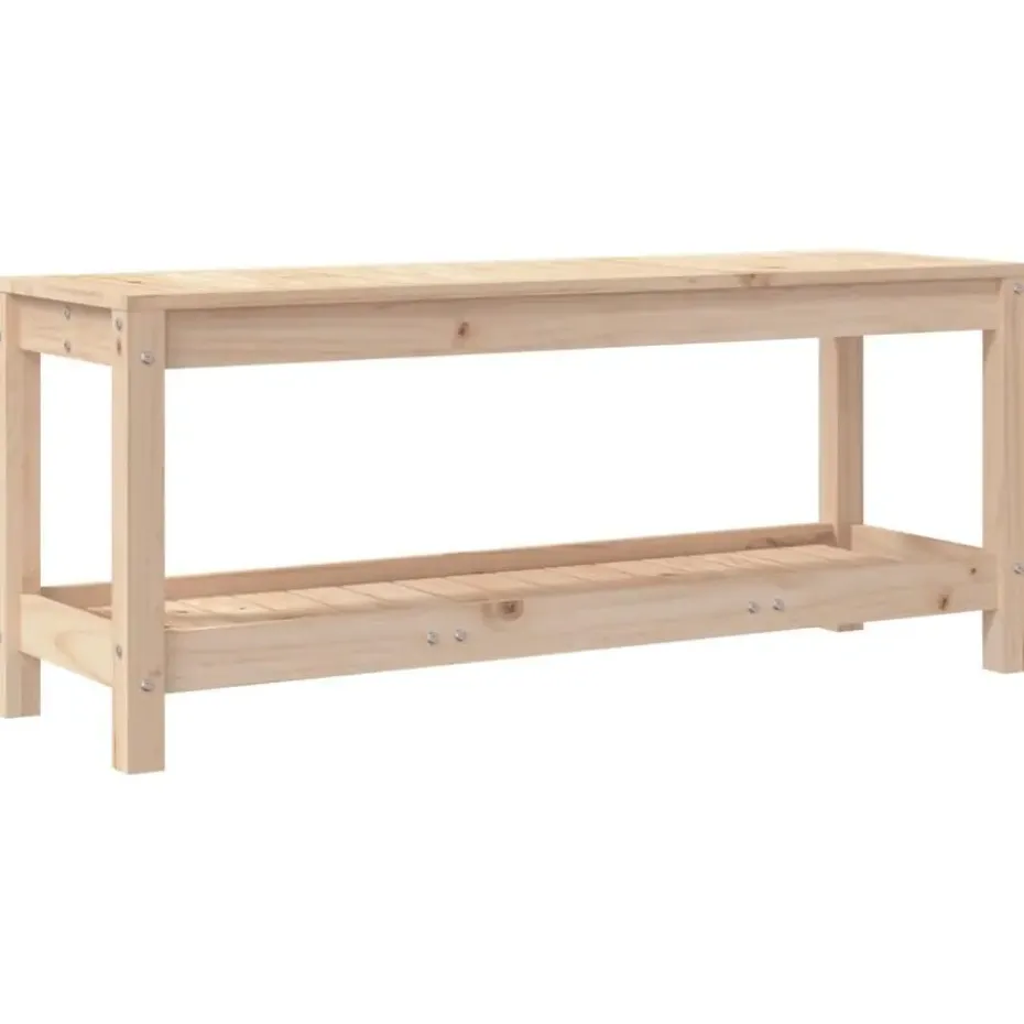 vidaXL - Tuinbank met opbergruimte - Naturel - Massief grenenhout - 108x35x45 cm