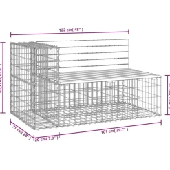 vidaXL - Tuinbank schanskorfontwerp - Geïmpregneerd grenenhout - 122x71x65,5 cm