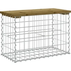 vidaXL - Tuinbank schanskorfontwerp - Geïmpregneerd grenenhout - 63x31.5x42 cm