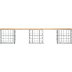 vidaXL - Tuinbank schanskorfontwerp - Massief grenenhout - 203x44x42 cm