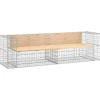vidaXL - Tuinbank schanskorfontwerp - Massief grenenhout - 244x71x65,5 cm
