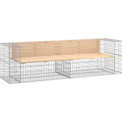 vidaXL - Tuinbank schanskorfontwerp - Massief grenenhout - 244x71x65,5 cm