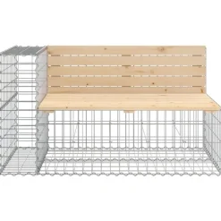 vidaXL - Tuinbank schanskorfontwerp - Massief grenenhout - 244x71x65,5 cm