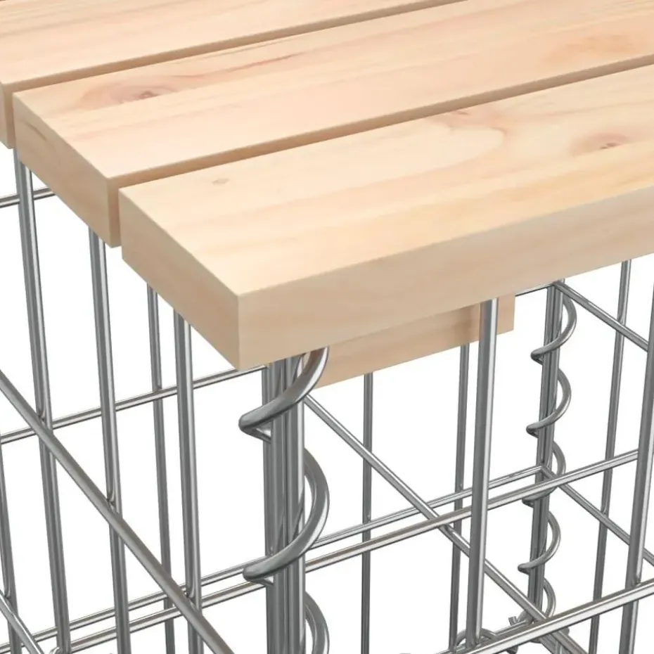 vidaXL - Tuinbank schanskorfontwerp - Massief grenenhout - 244x71x65,5 cm