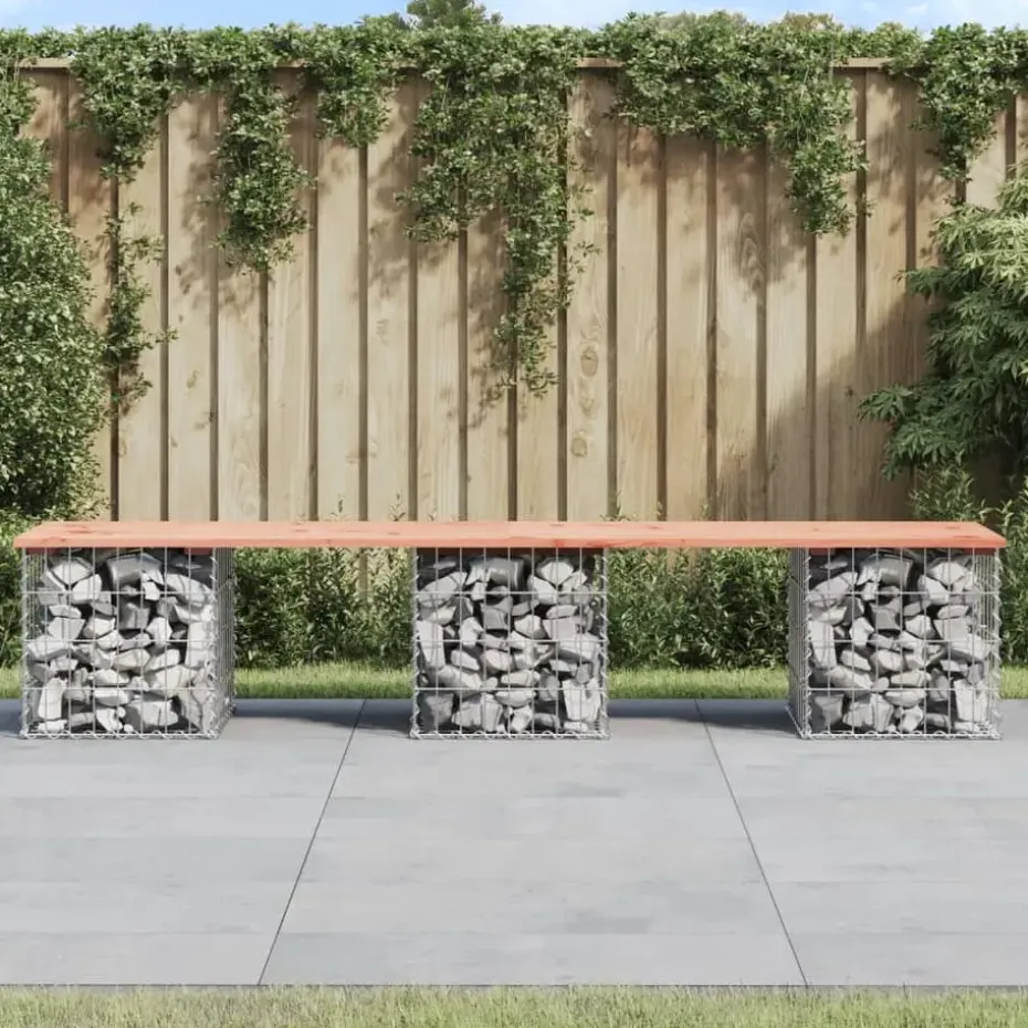 vidaXL - Tuinbank schanskorfontwerp - Massief douglashout - 203x44x42 cm