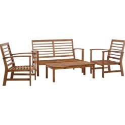 vidaXL - Tuinbank Set - Bruin - Hout