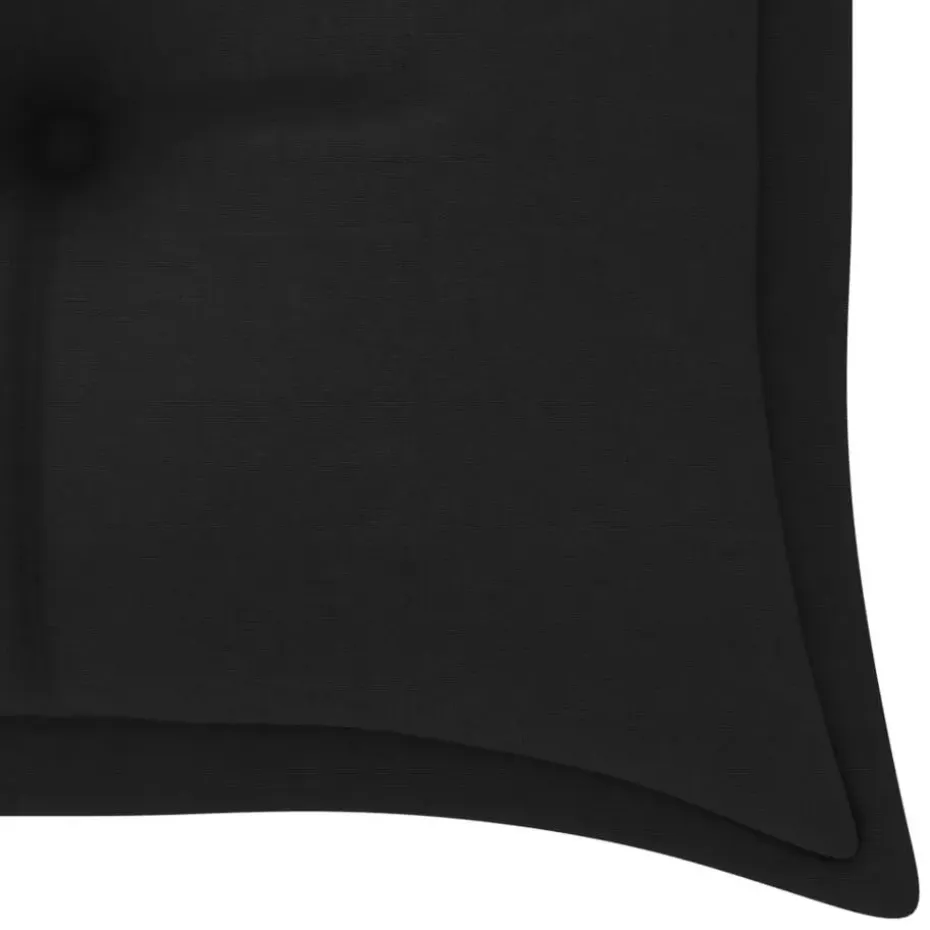 vidaXL - Tuinbank stapelbaar met zwart kussen - Teakhout - 159x57.5x90 cm