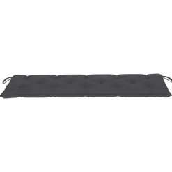 vidaXL - Tuinbank stapelbaar met antraciet kussen - Teakhout - 159x57.5x90 cm