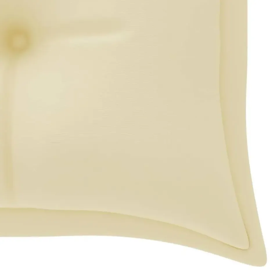 vidaXL - Tuinbank stapelbaar met crème kussen - Teakhout - 159x57.5x90 cm