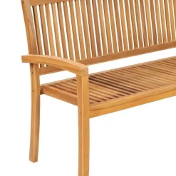 vidaXL - Tuinbank stapelbaar met taupe kussen - Teakhout - 159x57.5x90 cm
